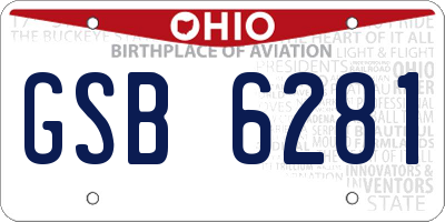 OH license plate GSB6281
