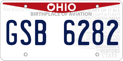 OH license plate GSB6282