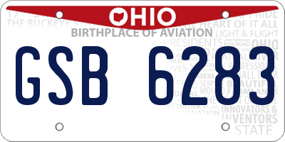 OH license plate GSB6283