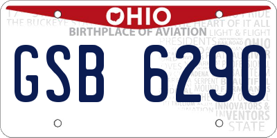 OH license plate GSB6290