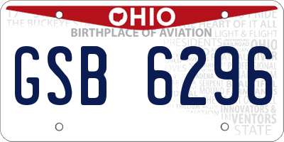 OH license plate GSB6296