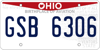 OH license plate GSB6306