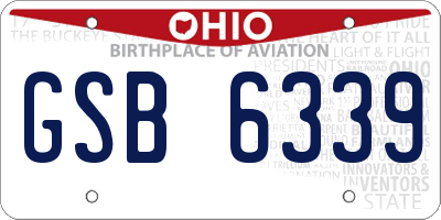 OH license plate GSB6339