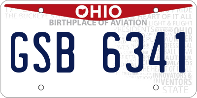 OH license plate GSB6341