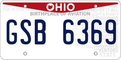 OH license plate GSB6369