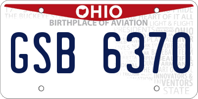 OH license plate GSB6370