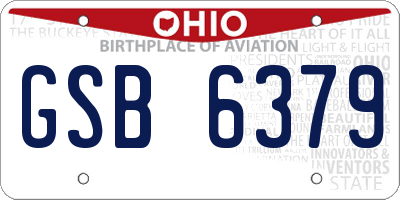 OH license plate GSB6379