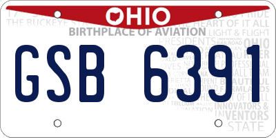 OH license plate GSB6391