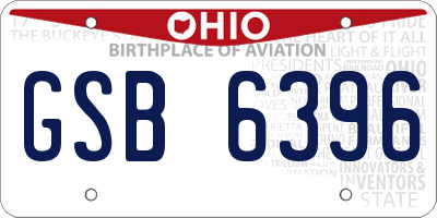 OH license plate GSB6396