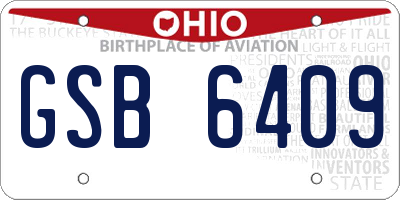 OH license plate GSB6409