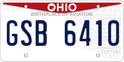 OH license plate GSB6410