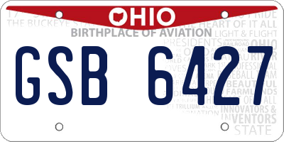 OH license plate GSB6427