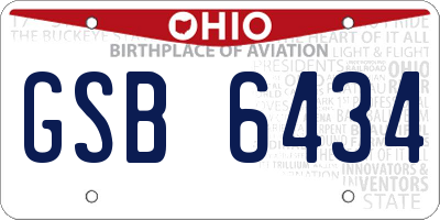 OH license plate GSB6434