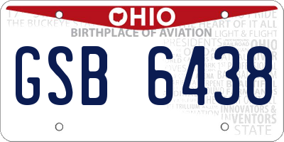 OH license plate GSB6438