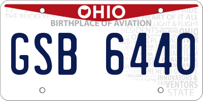 OH license plate GSB6440