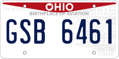 OH license plate GSB6461