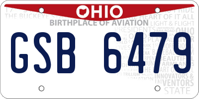 OH license plate GSB6479