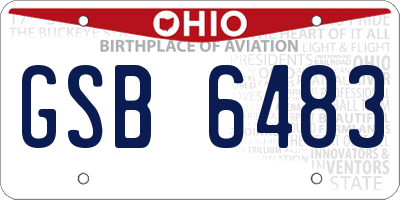 OH license plate GSB6483