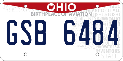 OH license plate GSB6484