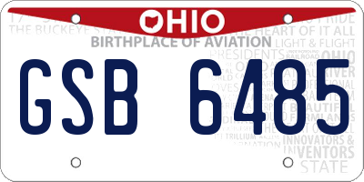 OH license plate GSB6485