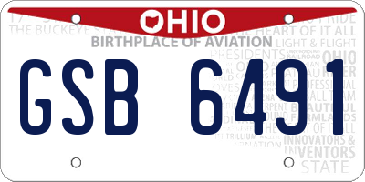 OH license plate GSB6491