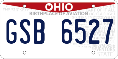 OH license plate GSB6527