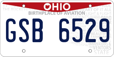 OH license plate GSB6529