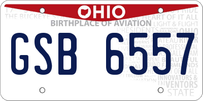 OH license plate GSB6557