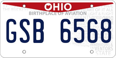 OH license plate GSB6568