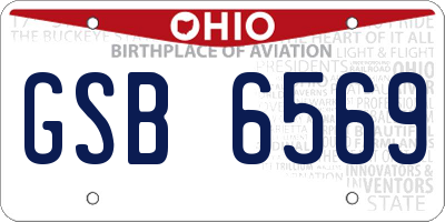 OH license plate GSB6569