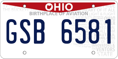 OH license plate GSB6581