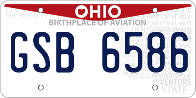 OH license plate GSB6586