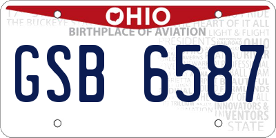 OH license plate GSB6587