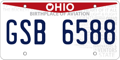 OH license plate GSB6588