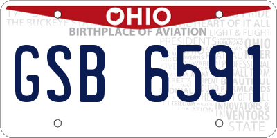 OH license plate GSB6591