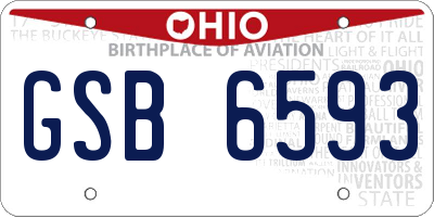 OH license plate GSB6593