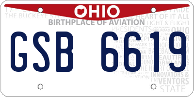 OH license plate GSB6619