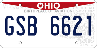 OH license plate GSB6621