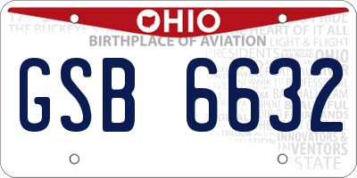 OH license plate GSB6632