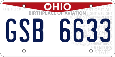 OH license plate GSB6633