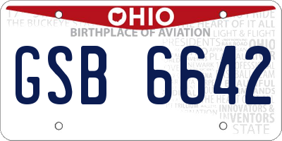 OH license plate GSB6642