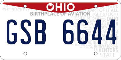 OH license plate GSB6644