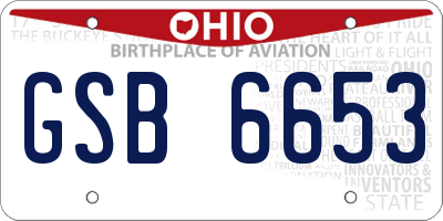 OH license plate GSB6653