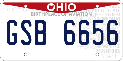 OH license plate GSB6656