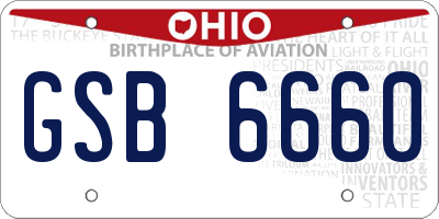 OH license plate GSB6660