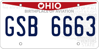 OH license plate GSB6663