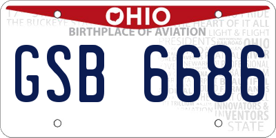 OH license plate GSB6686