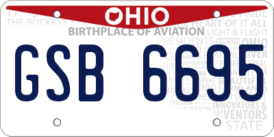 OH license plate GSB6695