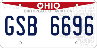 OH license plate GSB6696