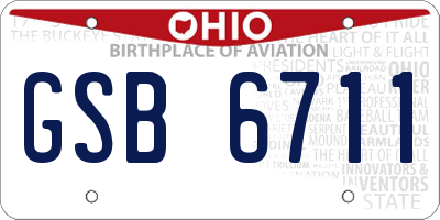 OH license plate GSB6711